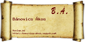 Bánovics Ákos névjegykártya