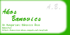 akos banovics business card